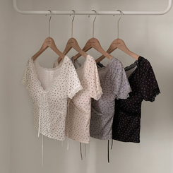 半袖Tシャツ 【カップ付き】クロップ半袖Tシャツ