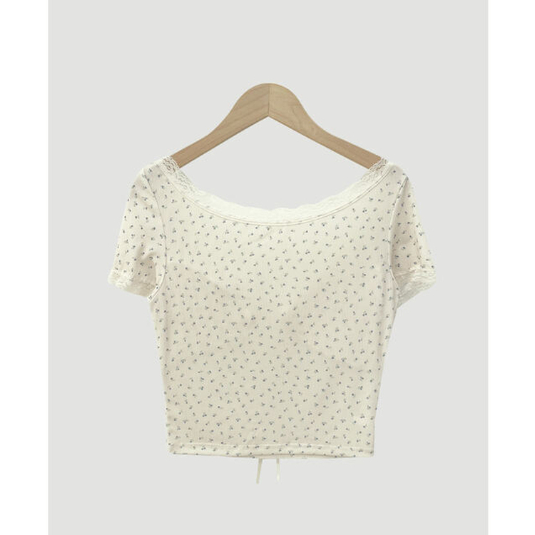 【カップ付き】クロップ半袖Tシャツ