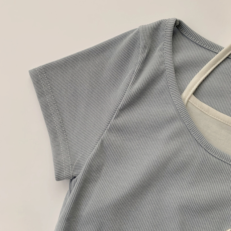 リボンレイヤード半袖Tシャツ