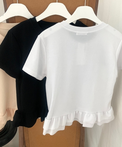 半袖Tシャツ フリルベーシック半袖Tシャツ