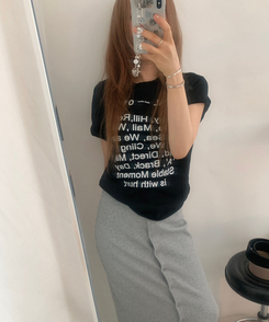 半袖Tシャツ デイリーワンラウンド半袖Tシャツ BLACK