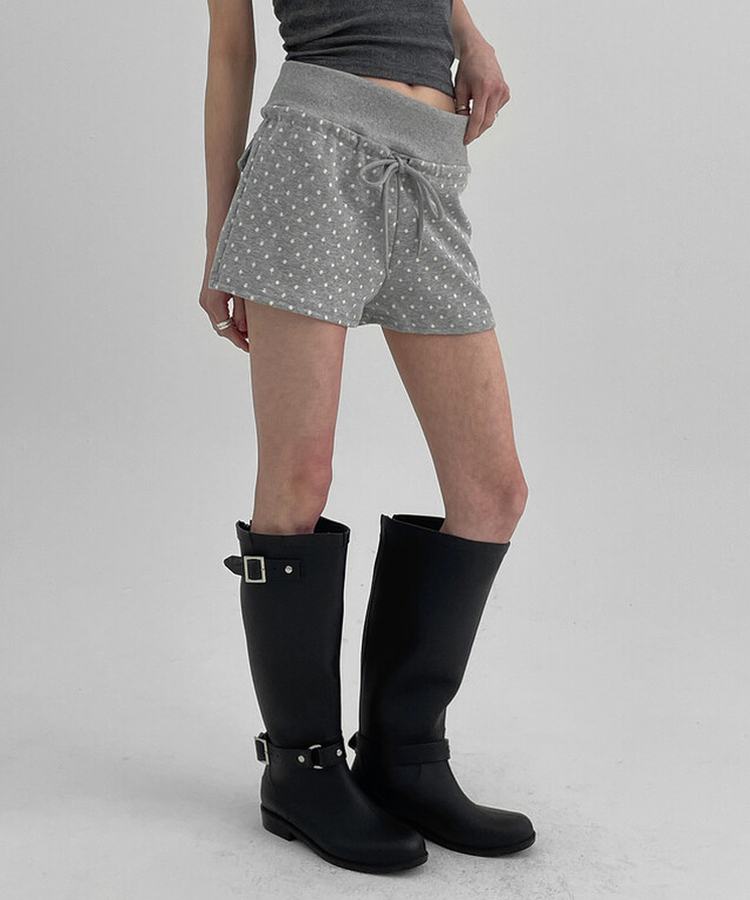 SPS34475 3分丈ドットバンディングパンツ ショートパンツ - BLACKUP