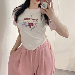 半袖Tシャツ ラグランスパン半袖Tシャツ PINK