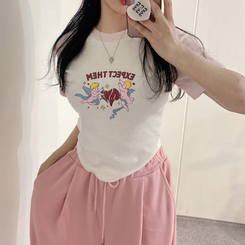半袖Tシャツ ラグランスパン半袖Tシャツ PINK