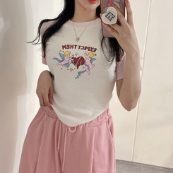 半袖Tシャツ ラグランスパン半袖Tシャツ PINK