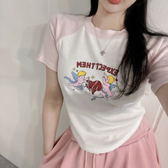 半袖Tシャツ ラグランスパン半袖Tシャツ PINK