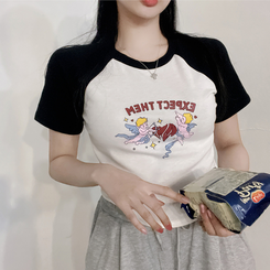 半袖Tシャツ ラグランスパン半袖Tシャツ BLACK