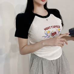 半袖Tシャツ ラグランスパン半袖Tシャツ BLACK