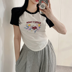 半袖Tシャツ ラグランスパン半袖Tシャツ BLACK