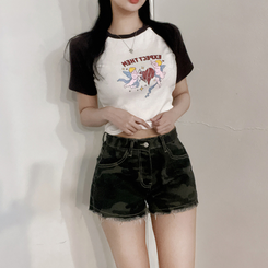 半袖Tシャツ ラグランスパン半袖Tシャツ BROWN