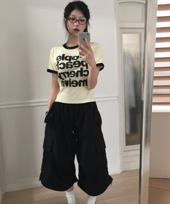 アップルバイカラー半袖Tシャツ YELLOW