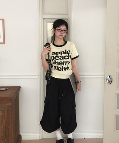 アップルバイカラー半袖Tシャツ YELLOW