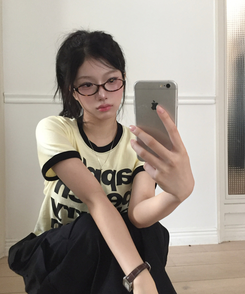 アップルバイカラー半袖Tシャツ YELLOW
