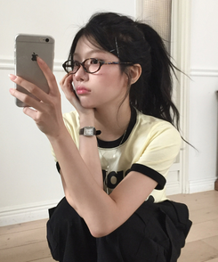 アップルバイカラー半袖Tシャツ YELLOW