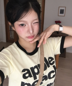 アップルバイカラー半袖Tシャツ YELLOW