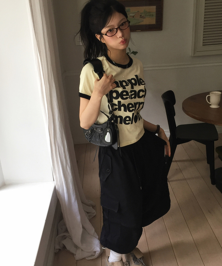 アップルバイカラー半袖Tシャツ YELLOW