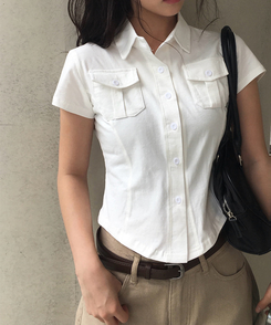 半袖Tシャツ ポケットスリム半袖Tシャツ WHITE