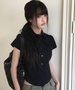 半袖Tシャツ ポケットスリム半袖Tシャツ BLACK