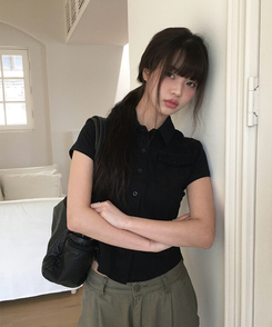 半袖Tシャツ ポケットスリム半袖Tシャツ BLACK