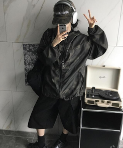 ショートパンツ バミューダコットンパンツ BLACK