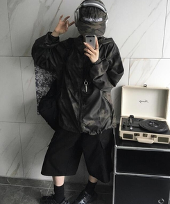ショートパンツ バミューダコットンパンツ BLACK