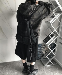 ショートパンツ バミューダコットンパンツ BLACK