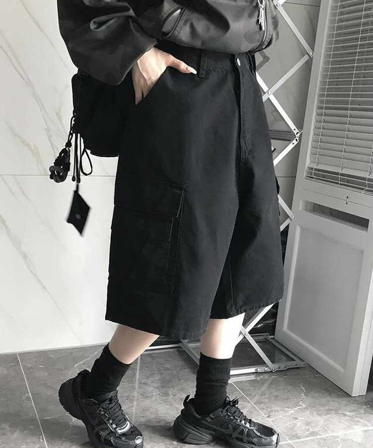 バミューダコットンパンツ BLACK