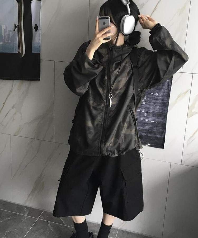 バミューダコットンパンツ BLACK