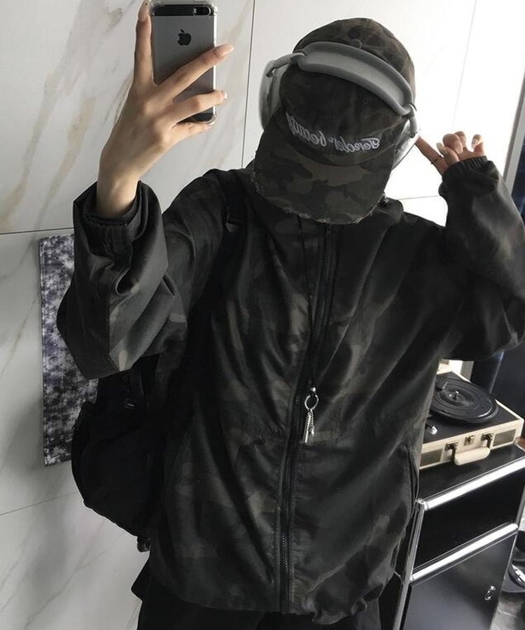 ミリタリーストリングフードウィンドブレーカー CAMO