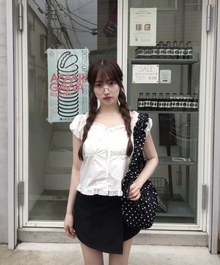 バッグ ドットギャザーハンドバッグ IVORY