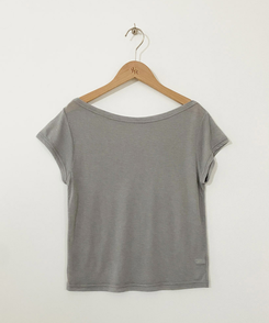半袖Tシャツ ボートネックシースルー半袖Tシャツ(5color)
