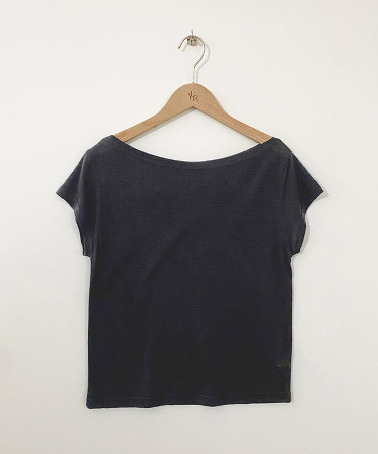 ボートネックシースルー半袖Tシャツ(5color)