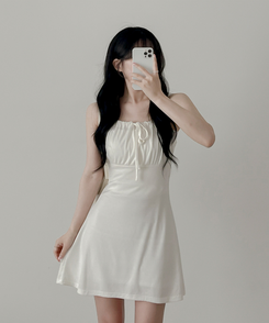 Aラインノースリーブワンピース IVORY