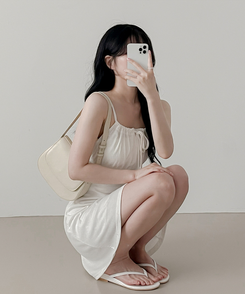 Aラインノースリーブワンピース IVORY