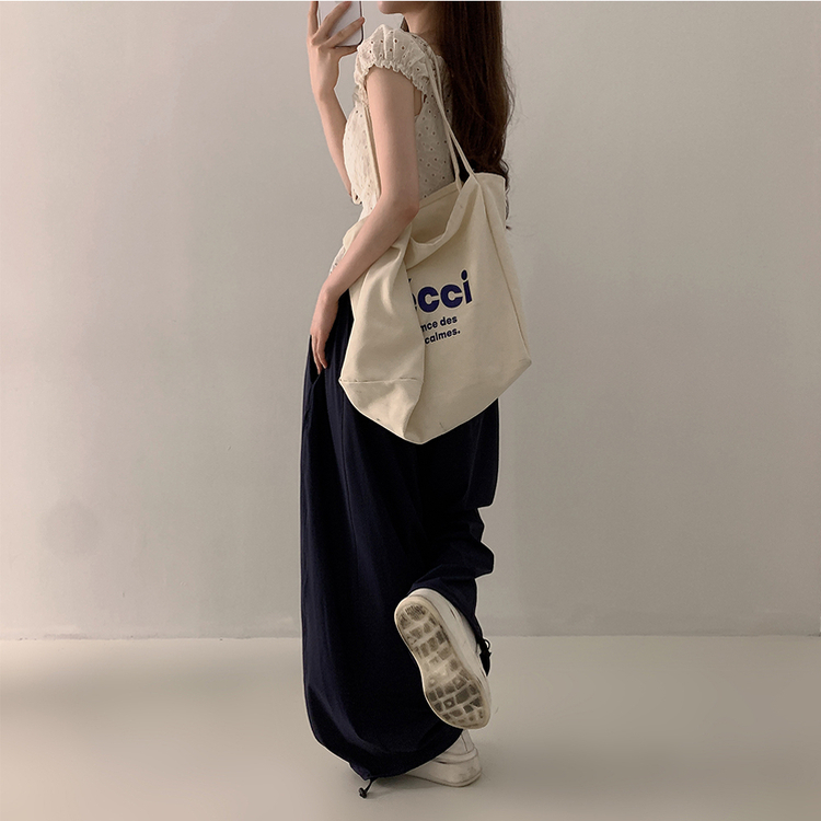 【丈別】サイドスリットサマーワイドクーリングパンツ NAVY