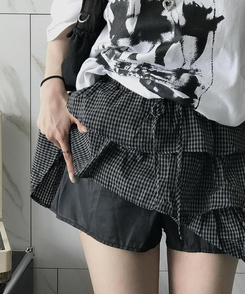 ティアードミニスカート BLACK