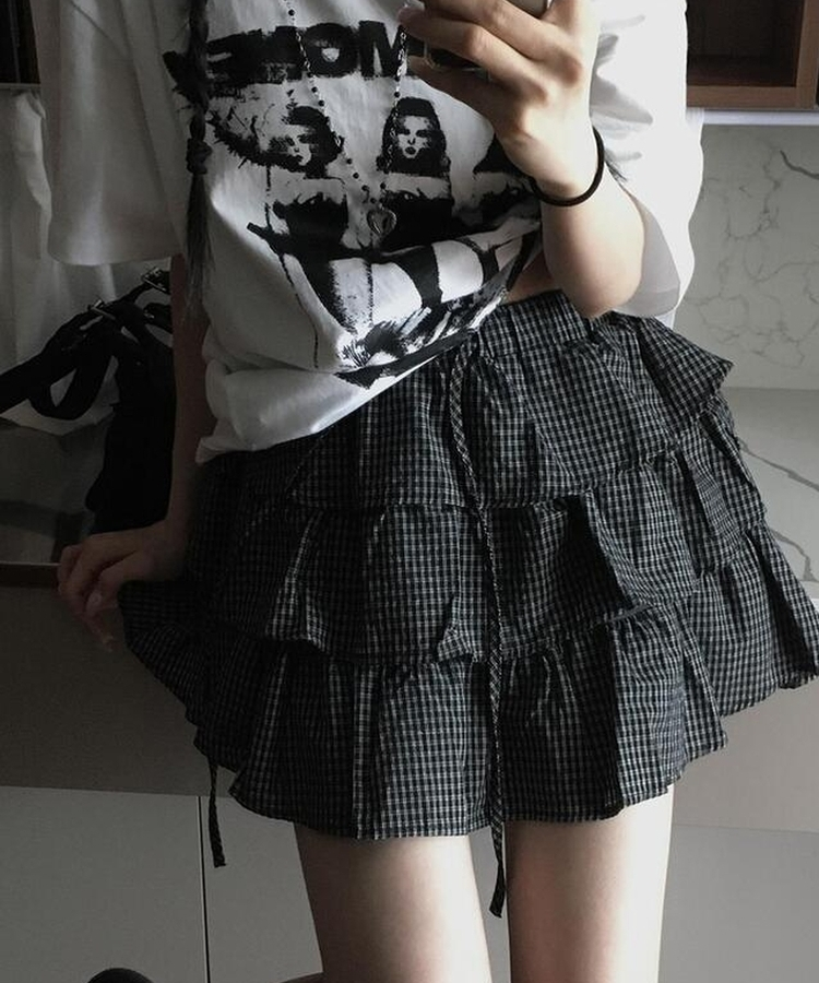 ティアードミニスカート BLACK