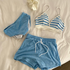 ビキニ 【カップ付き】カバーアップスリーピースビキニ SKY BLUE