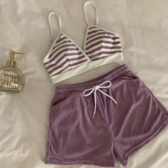 ビキニ 【カップ付き】カバーアップスリーピースビキニ PURPLE