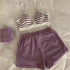 ビキニ 【カップ付き】カバーアップスリーピースビキニ PURPLE