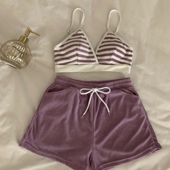 ビキニ 【カップ付き】カバーアップスリーピースビキニ PURPLE