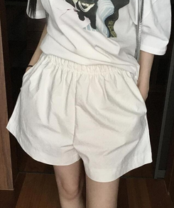 ショートパンツ コットンショートパンツ WHITE