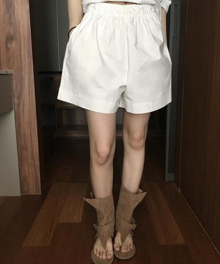 コットンショートパンツ WHITE