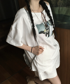 半袖Tシャツ プリンティングオフ半袖Tシャツ WHITE