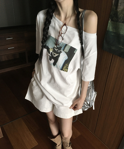 半袖Tシャツ プリンティングオフ半袖Tシャツ WHITE