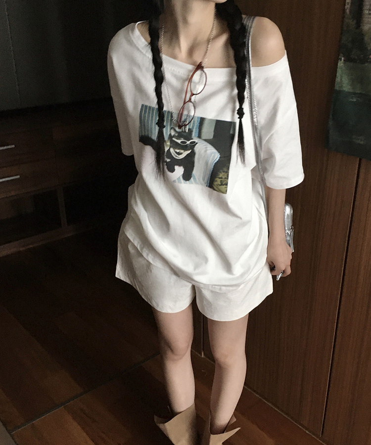 半袖Tシャツ プリンティングオフ半袖Tシャツ WHITE