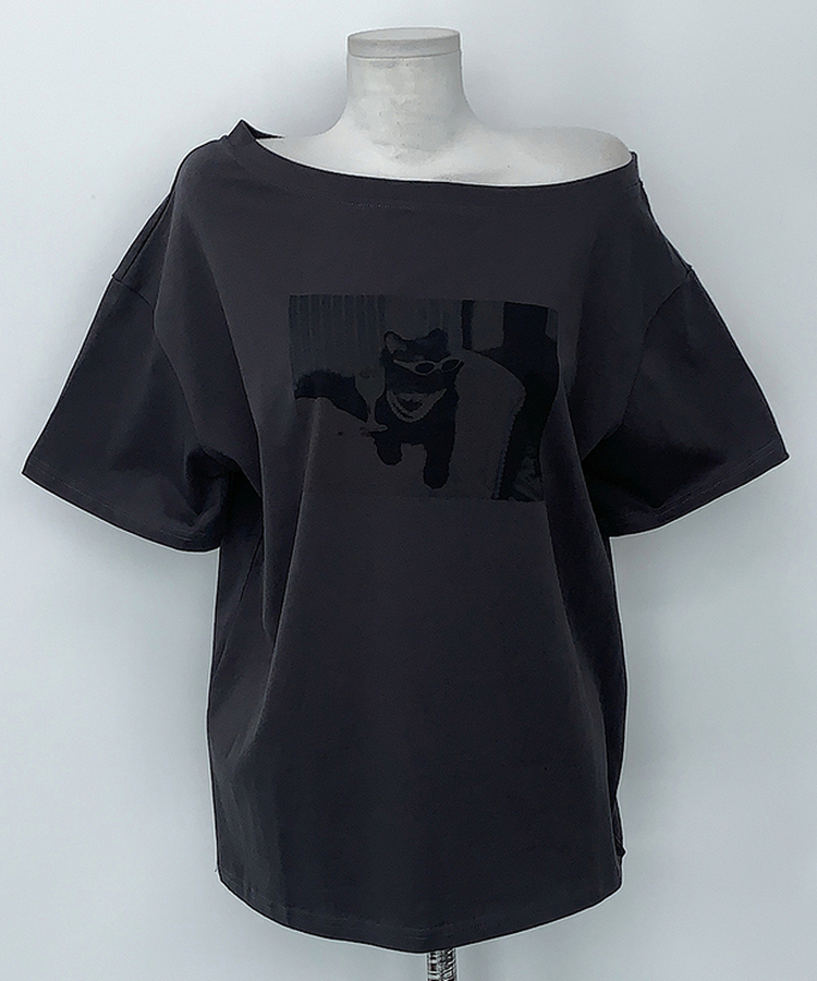 プリンティングオフ半袖Tシャツ