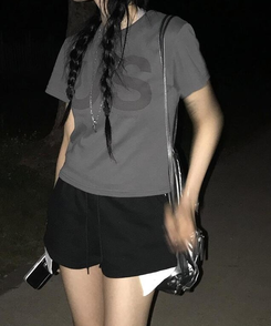 半袖Tシャツ クロップ半袖Tシャツ CHARCOAL