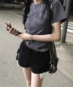 半袖Tシャツ クロップ半袖Tシャツ CHARCOAL