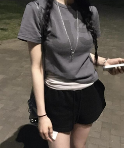 半袖Tシャツ クロップ半袖Tシャツ CHARCOAL